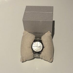 Seiko 7N43-9080 Spirit Day/date Ivory Men's Quartz Watch From JAPAN